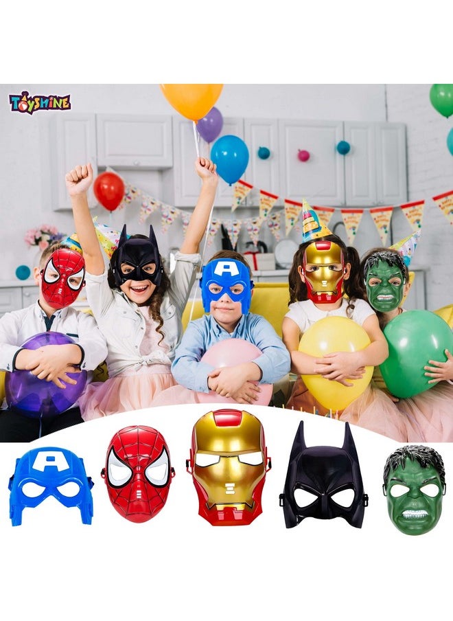 Toyshine Toyshine Set of 5 Pcs Super Hero Cartoon Plastic Mask for Kids - Birthday Party Props Return Gift  - Image 4