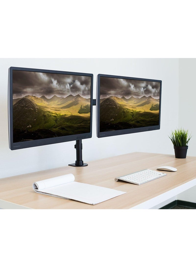 JAJEEK Dual Monitor Desk Mount Arm – Adjustable Computer Monitor Stand, VESA 75x75 & 100x100, 22 lb Load Capacity, Black (MI-2772) – Ergonomic Design, Space-Saving, Full Motion Adjustment for 13”-32” Screens  - Image 5