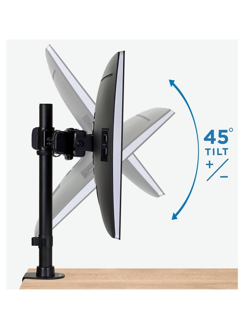 JAJEEK Dual Monitor Desk Mount Arm – Adjustable Computer Monitor Stand, VESA 75x75 & 100x100, 22 lb Load Capacity, Black (MI-2772) – Ergonomic Design, Space-Saving, Full Motion Adjustment for 13”-32” Screens  - Image 4