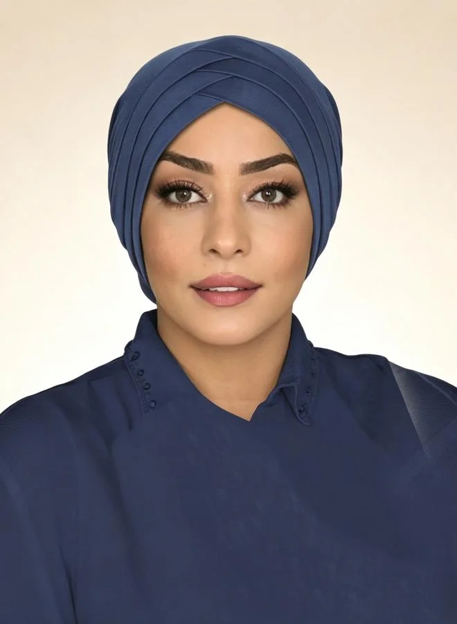 Take Two Navy Blue Plain Hijab Turban