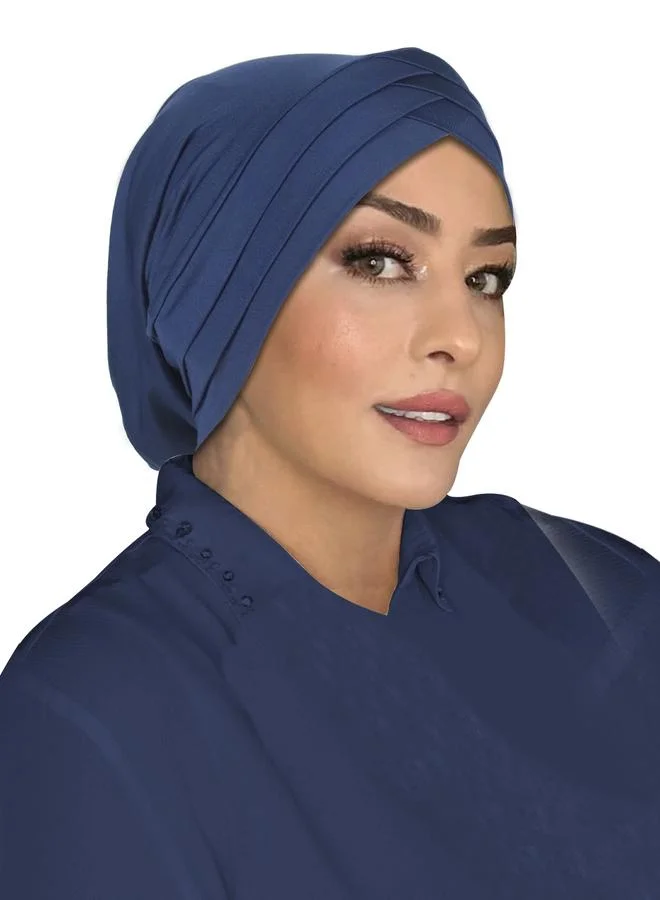 Take Two Navy Blue Plain Hijab Turban