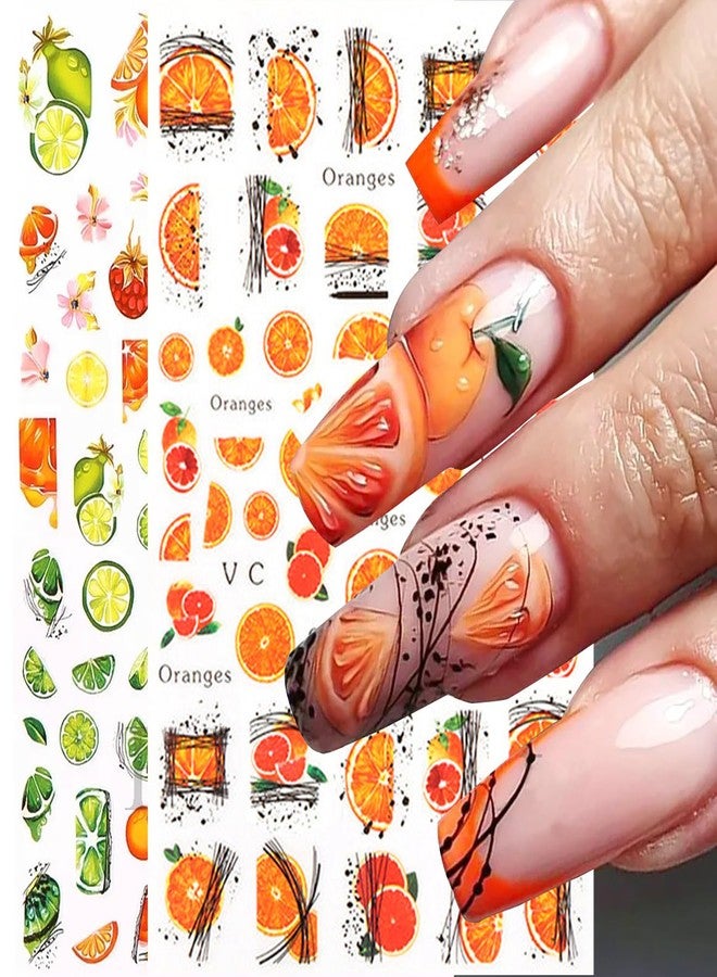 Vezocim Fruits Nail Art Sticker Decals, 3D Summer Fruit Nail Self-Adhesive Sticker Designs, Lemon Watermelon Strawberry Cherry Avocado Nail Transfer Decal for Women Girls Manicure Tips Decorations - Image 4