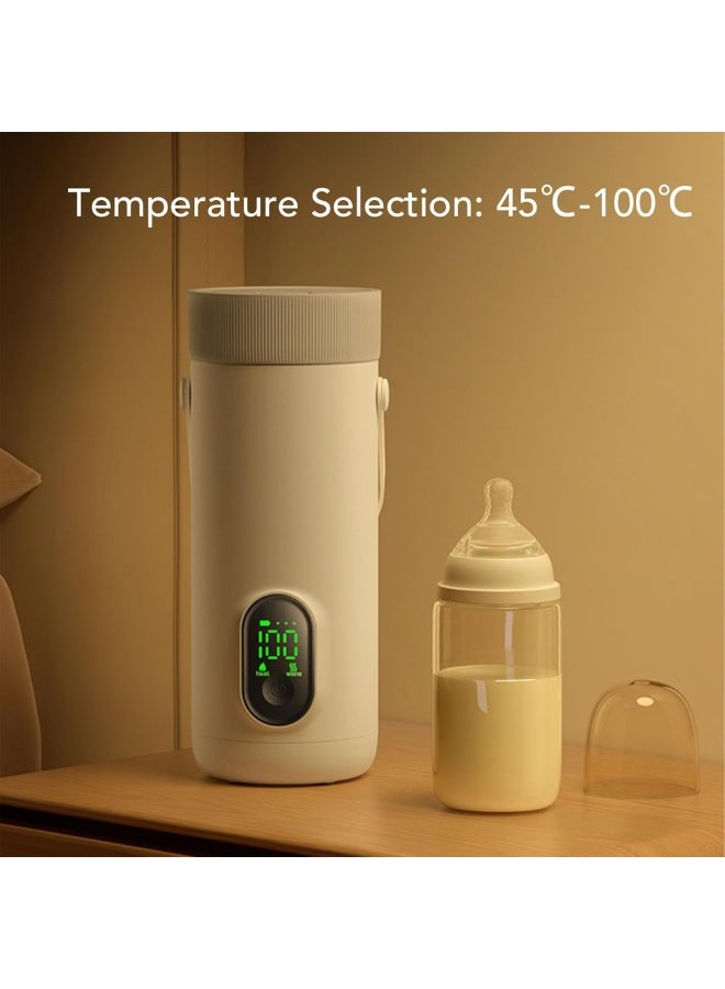 VVU&CCO Travel Electric Kettle – Adjustable 45–100°C, 350mL Rechargeable Water Boiler with 27000mAh Battery, Fast Boil, 4-in-1 Heating & 12H Insulation, Stainless Steel, Portable for Camping & Office - Image 2