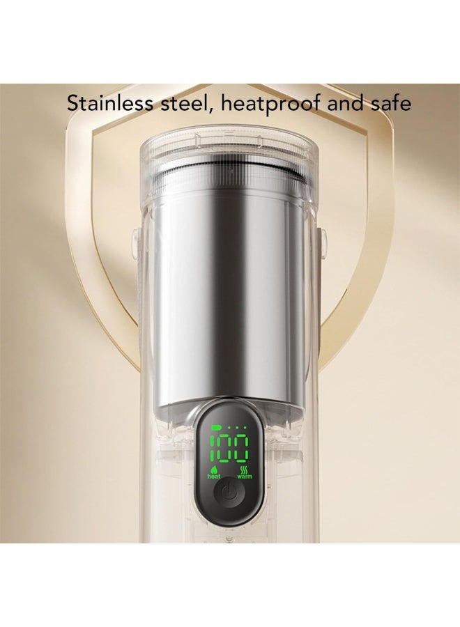 VVU&CCO Travel Electric Kettle – Adjustable 45–100°C, 350mL Rechargeable Water Boiler with 27000mAh Battery, Fast Boil, 4-in-1 Heating & 12H Insulation, Stainless Steel, Portable for Camping & Office - Image 4