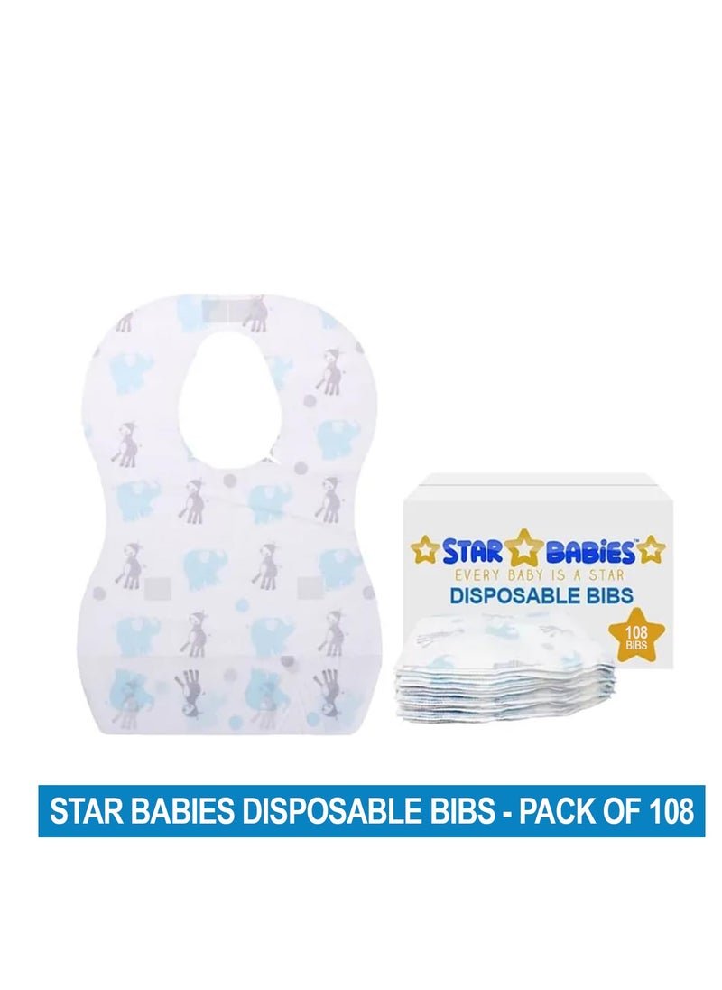 STAR BABiES Disposable Bibs Pack of 108-Elephant  - Image 2