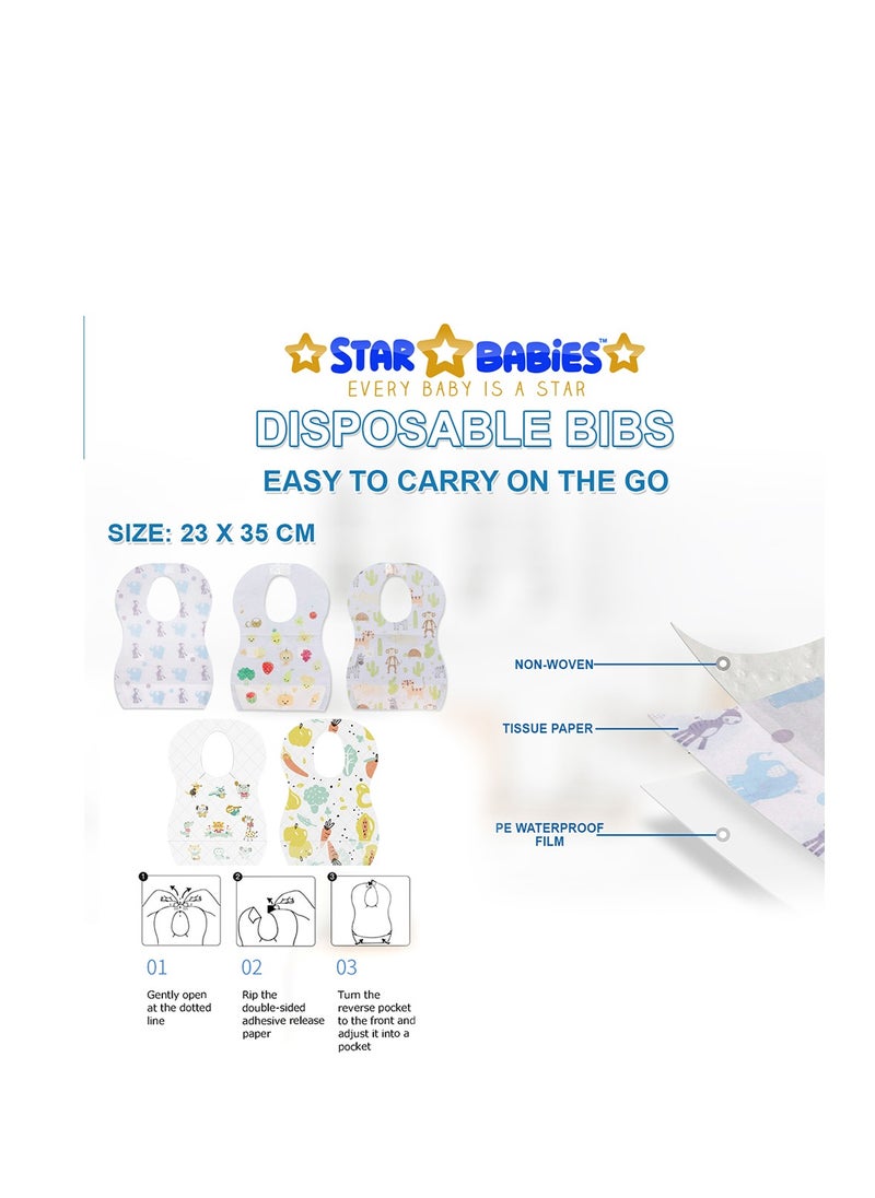 STAR BABiES Disposable Bibs Pack of 108-Elephant  - Image 3