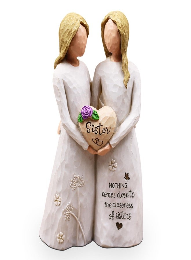 BORLESTA Christmas Birthday Gifts for Sister, Friend - Sister Birthday Gifts for Women Friendship, Big Sister Gift for Girls, Friend, Friendship Gift - Hand-Painted Figure (Purple Flower) - Image 1