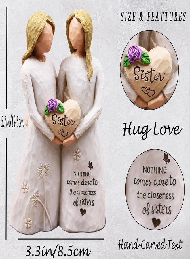 BORLESTA Christmas Birthday Gifts for Sister, Friend - Sister Birthday Gifts for Women Friendship, Big Sister Gift for Girls, Friend, Friendship Gift - Hand-Painted Figure (Purple Flower) - Image 5