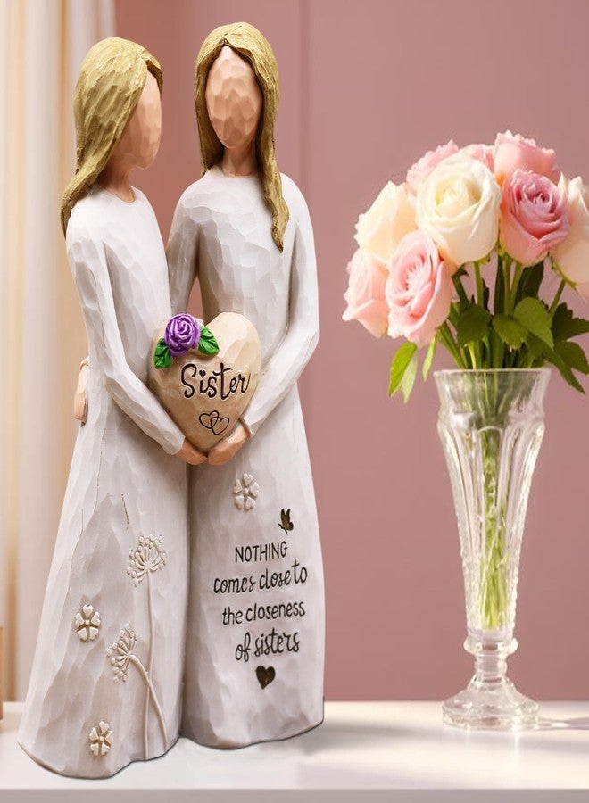 BORLESTA Christmas Birthday Gifts for Sister, Friend - Sister Birthday Gifts for Women Friendship, Big Sister Gift for Girls, Friend, Friendship Gift - Hand-Painted Figure (Purple Flower) - Image 2