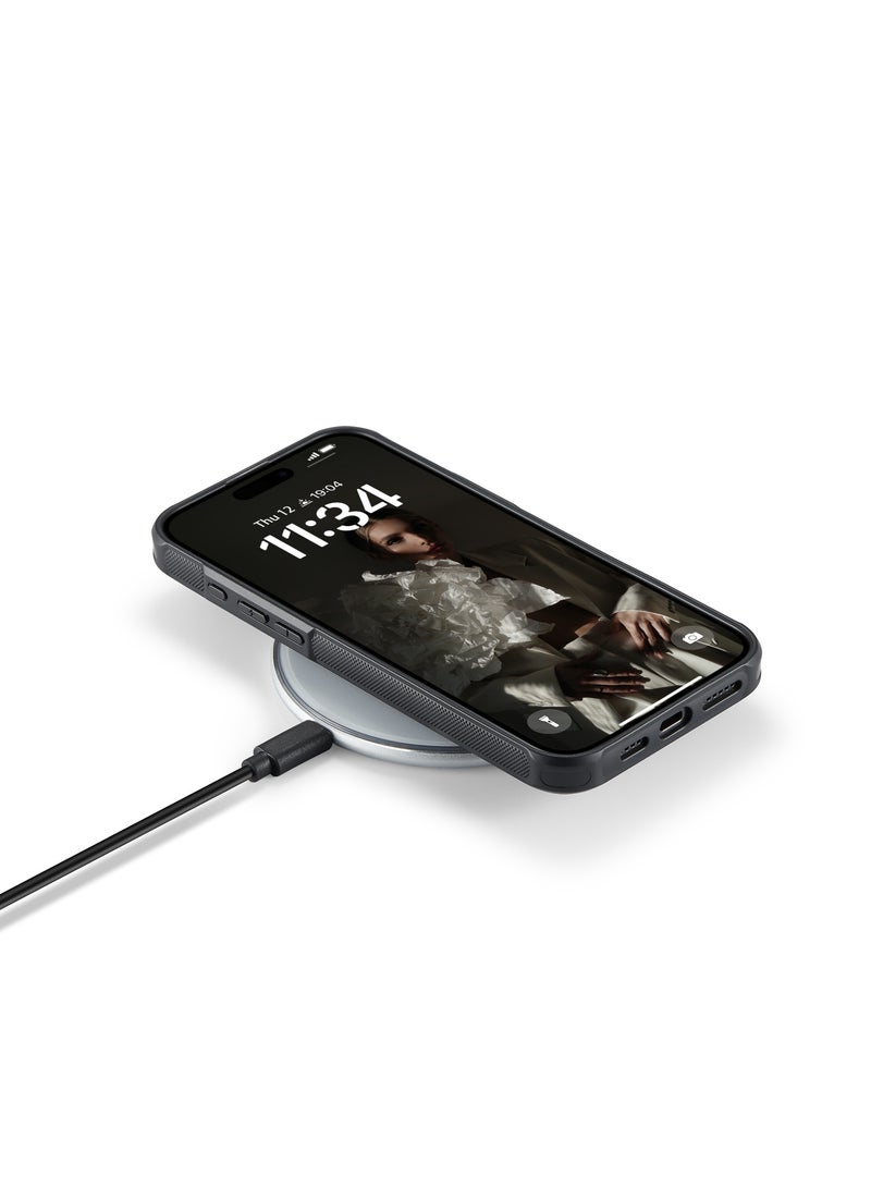 JEEHOOD CaseMe Phone Case Compatible with iPhone 16 Luxury PU Leather Back Cover Cover Magnetic Wireless Charging Compatible with iPhone 16 (Black) - Image 4