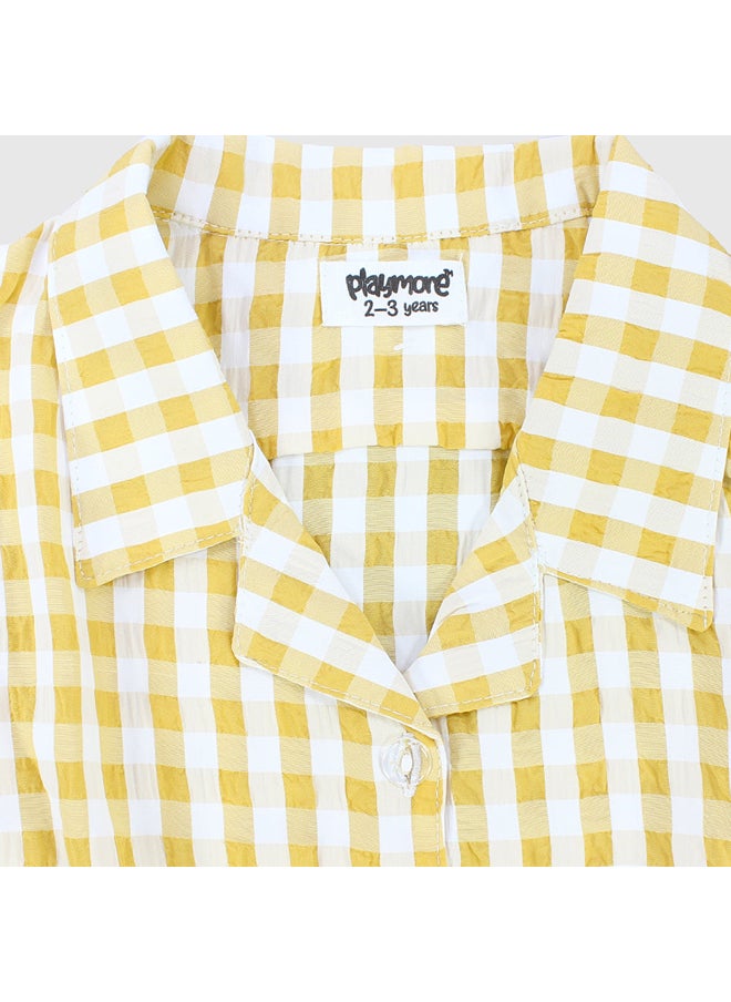 playmore Yellow Checkered Short-Sleeved Shirt  - Image 3