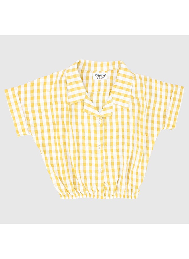 playmore Yellow Checkered Short-Sleeved Shirt  - Image 2