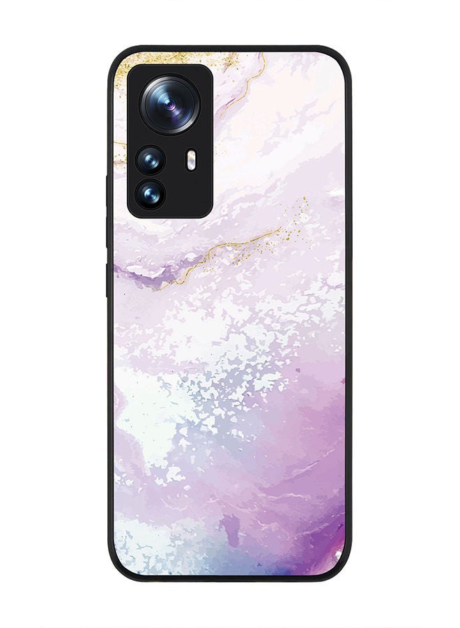 Stylizedd Rugged Black edge case for Xiaomi 12 Pro Slim fit Soft Case Flexible Rubber Edges Anti Drop TPU Gel Thin Cover - Marble Print Marine - Image 1