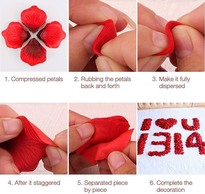 KATCHON Rose Petals Pack of 1000 - Valentines Day Decorations | Red Rose Petals for Romantic Decorations Special Night, Wedding, Anniversary | Rose Petals Dried Organic | Real Rose Petals Valentines Day Decor - Image 5
