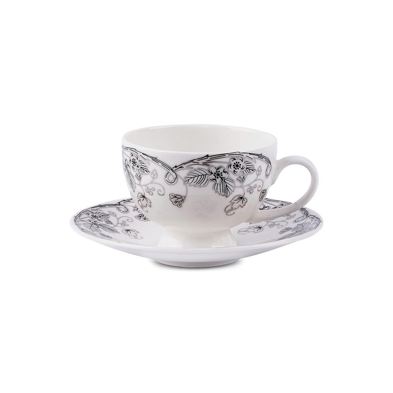 Dandy lines England by DATA Dandy Lines Yana Platinum Garden Cups Saucers 53034 Pack of 12 - Image 3