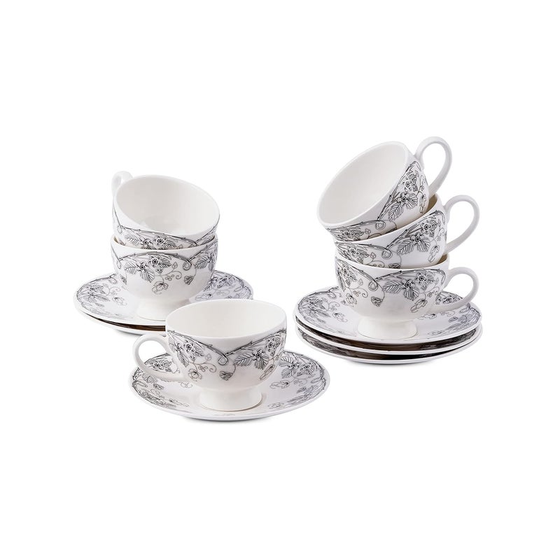 Dandy lines England by DATA Dandy Lines Yana Platinum Garden Cups Saucers 53034 Pack of 12 - Image 2
