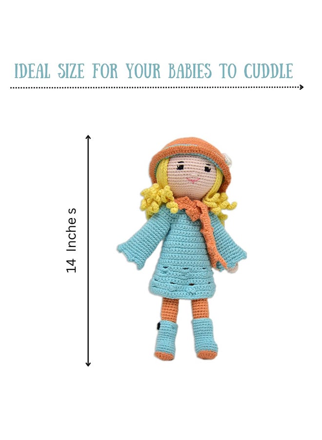 Happy Threads Handmade Crocheted Adorable Grace Doll (15 inches) – Multicolour | Crochet Toys | Child Safe | for Babies 6 Months & Above | Dolls for Boys/Girls| For Birthday Gift | Decorative Items for Room - Image 3