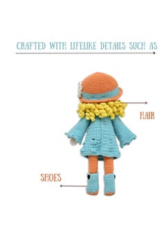 Happy Threads Handmade Crocheted Adorable Grace Doll (15 inches) – Multicolour | Crochet Toys | Child Safe | for Babies 6 Months & Above | Dolls for Boys/Girls| For Birthday Gift | Decorative Items for Room  - Image 4