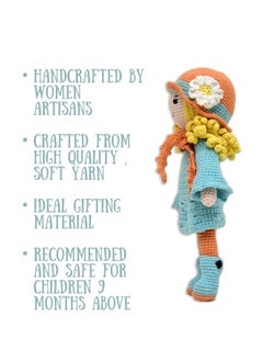 Happy Threads Handmade Crocheted Adorable Grace Doll (15 inches) – Multicolour | Crochet Toys | Child Safe | for Babies 6 Months & Above | Dolls for Boys/Girls| For Birthday Gift | Decorative Items for Room  - Image 2