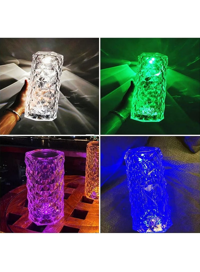 Raxoom Diamond Crystal Desk Lamp, Creative Spain Romantic Rose Multicolour Touch Remote Control LED Lamp - Image 4
