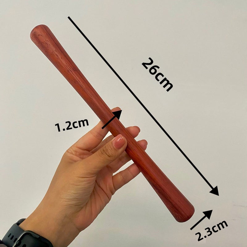 Wooden Massage Stick for Back Pain Relief Safflower pear bone rod (short) 26cm long and 2.3cm wide 