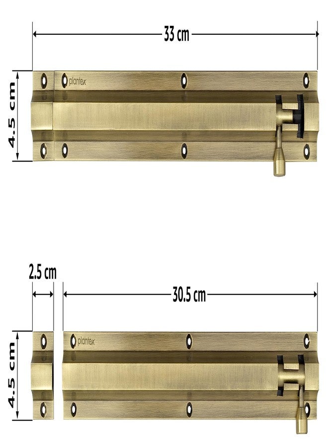 Plantex Stainless Steel Tower Bolt/Tower Bolt for Home,Offices Doors and Windows/Tower Bolt for Main Door/Door Latch/Kundi/Chitakini/Door Latch for Windows - Pack of 2 (Brass Finish, 12 inch) - Image 4