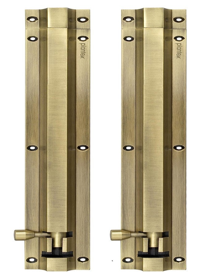 Plantex Stainless Steel Tower Bolt/Tower Bolt for Home,Offices Doors and Windows/Tower Bolt for Main Door/Door Latch/Kundi/Chitakini/Door Latch for Windows - Pack of 2 (Brass Finish, 12 inch) - Image 1