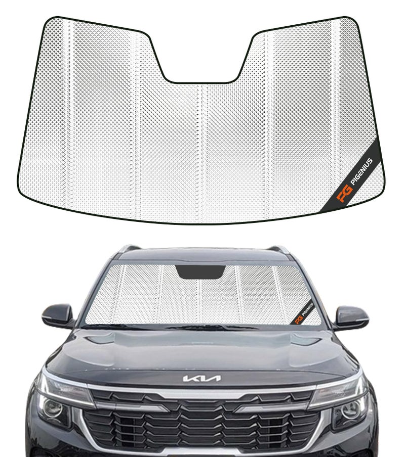 حاجب الشمس الزجاجي Pigenius لسيارة كيا سيلتوس 2020-2024 فيلم الألمنيوم العاكس لحاجب الشمس الزجاجي الأمامي BLAZBLOCK