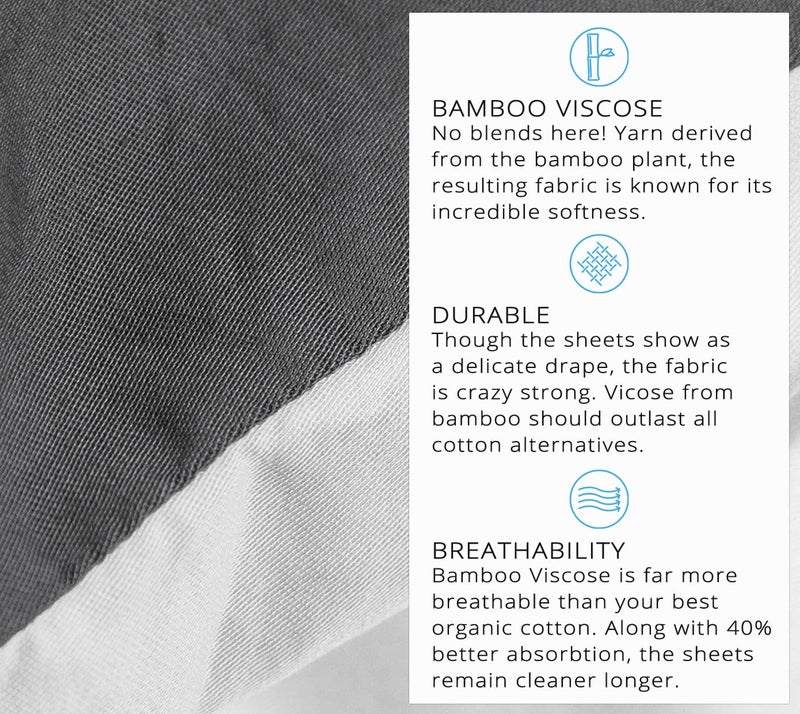 Wooflinen Wooflinen Modern 100% Viscose Derived from Bamboo Sheets 6pc Queen - Duvet Cover Set + Sheet Set - Breathtakingly Soft  - Image 5