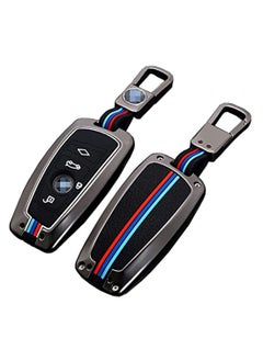 OIMG حافظة غطاء سلسلة مفاتيح معدنية متوافقة مع BMW 1 3 4 5 6 7 Series X3 X4 M5 M6 GT3 GT5 مشبك قصير جونميتال  - Image 1
