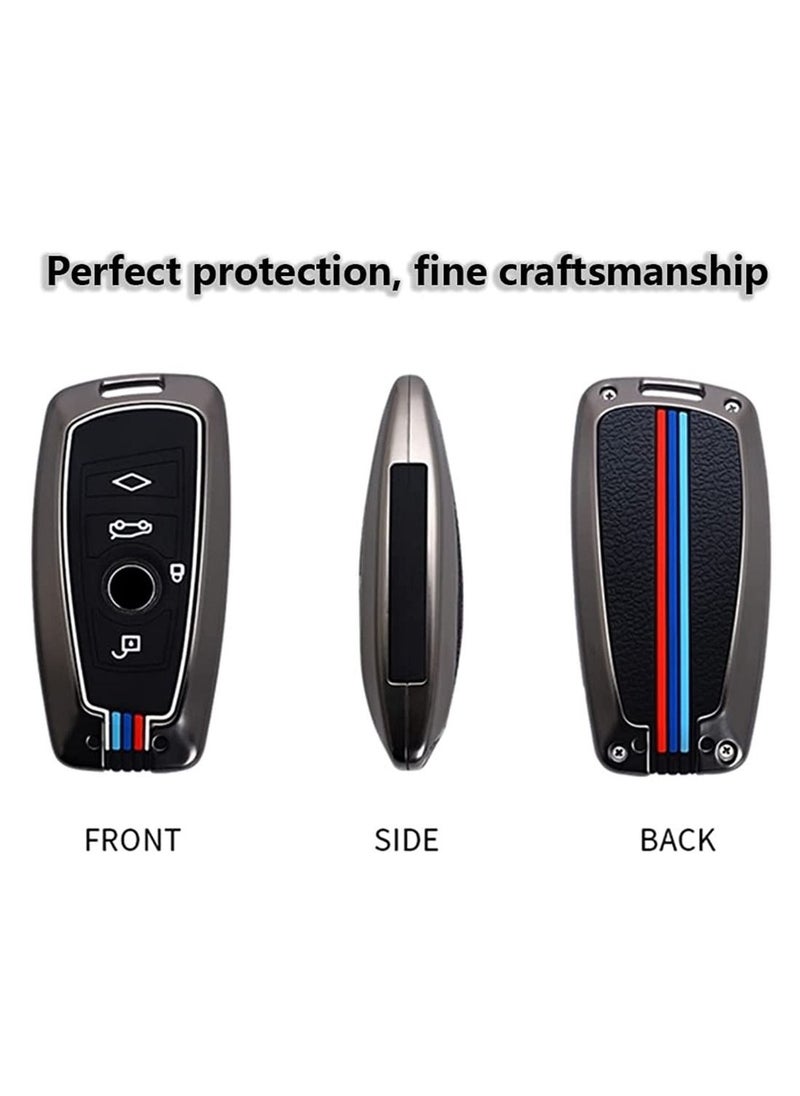 OIMG Cover Case Keychain Metal Shell Cover Compatible With BMW 1 3 4 5 6 7 Series X3 X4 M5 M6 GT3 GT5 Short Buckle Gunmetal  - Image 2