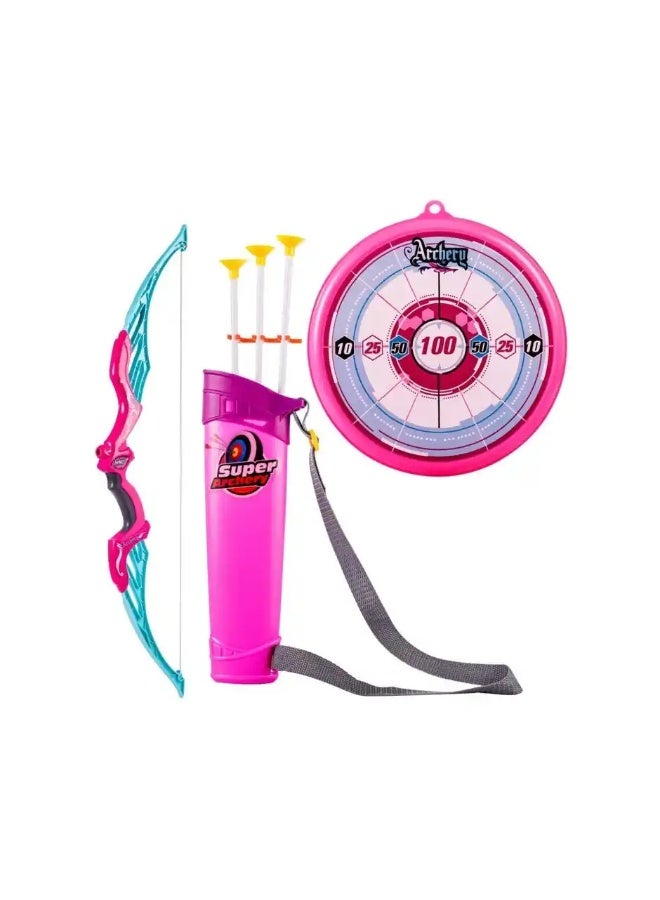 Toyshine Plastic Bow & Arrow Set with Quiver & Target | Pink - Image 1