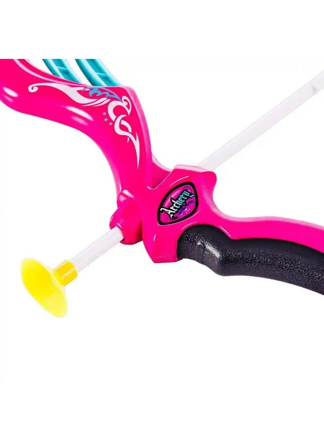Toyshine Plastic Bow & Arrow Set with Quiver & Target | Pink - Image 3