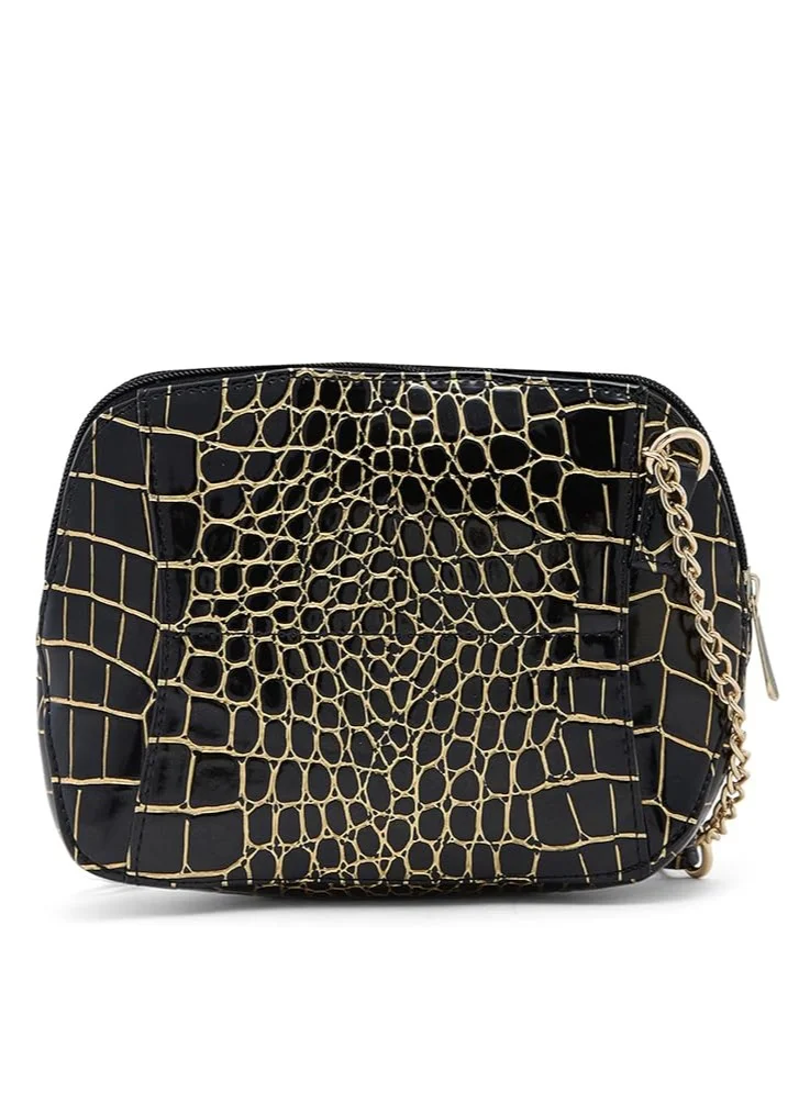CAPRESE Caprese Miranda Sling Bag, Black-Small | Stylish Handbag for Women with Animal Print | Adjustable Strap & Spacious Interiors | Perfect Ladies Purse for Carrying Everyday Essentials & Travel