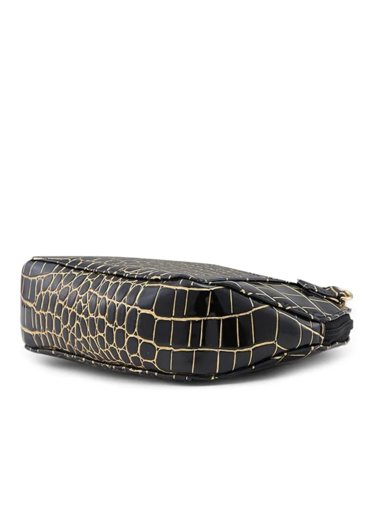 CAPRESE Caprese Miranda Sling Bag, Black-Small | Stylish Handbag for Women with Animal Print | Adjustable Strap & Spacious Interiors | Perfect Ladies Purse for Carrying Everyday Essentials & Travel