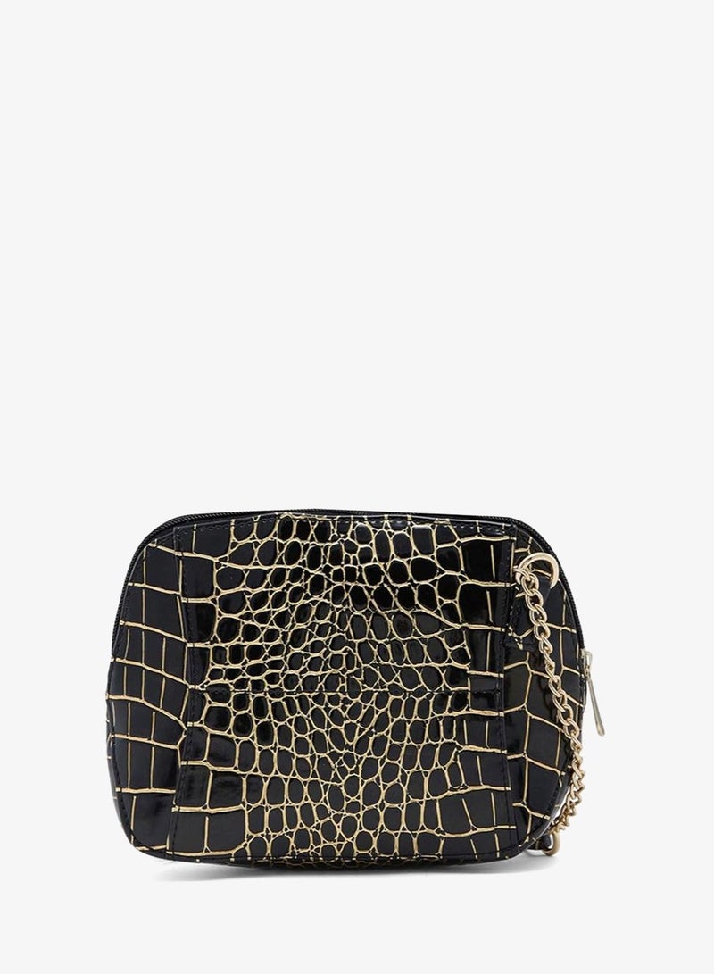 Caprese Miranda Sling Bag, Black-Small | Stylish Handbag for Women with Animal Print | Adjustable Strap & Spacious Interiors | Perfect Ladies Purse for Carrying Everyday Essentials & Travel - Image 4