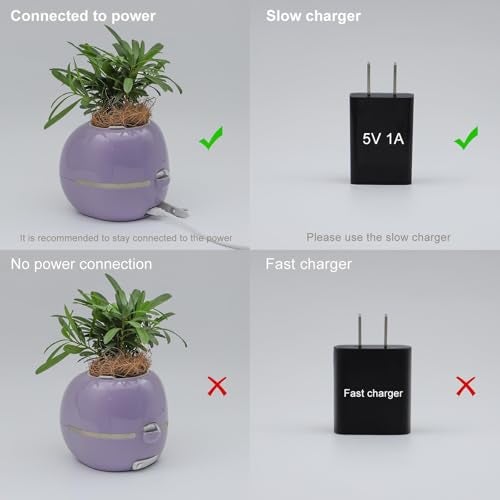 Itigoitie Smart Flowerpots,Smart Pet Planter,Ai Planter,Intelligent Flowerpots,Multiple Expressions,7 Smart Sensors, And Ai Chips Make Raising Plants Easy And Fun For Living Room,Desk,Plant-free (Yellow) - Image 3
