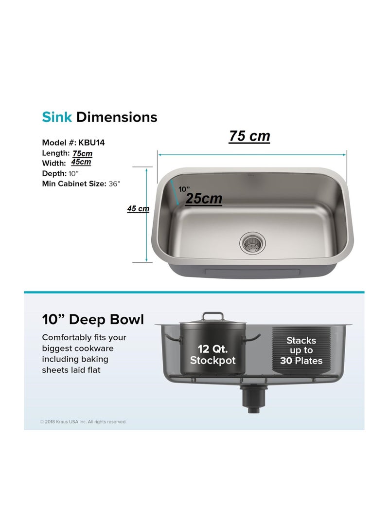 Shams Kitchen sink 75 cm x 45 cm including drain only - Image 2
