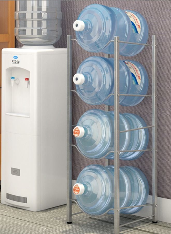 Water Bottle Holder Cooler Jug Rack  4 Ties,5 Gallon Water Bottle Storage Rack Detachable Heavy Duty Chrome Water Bottle Cabby Rack Caddy Carrier - Image 1