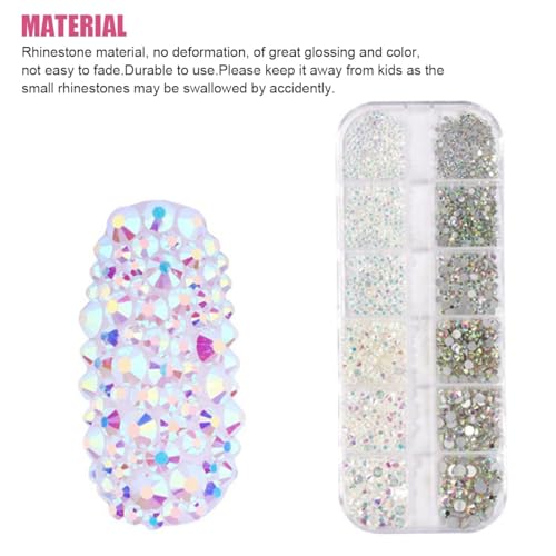 INOG Nail Art Kit For Girl Colorful Rhinestones Nail Design Tools Kit Multi Shapes Flatback Round Bead with Pickup Pen + Tweezer for DIY Manicure Craft Decoration Nail Art - Image 4
