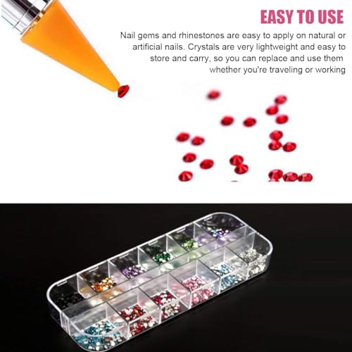 INOG Nail Art Kit For Girl Colorful Rhinestones Nail Design Tools Kit Multi Shapes Flatback Round Bead with Pickup Pen + Tweezer for DIY Manicure Craft Decoration Nail Art - Image 3