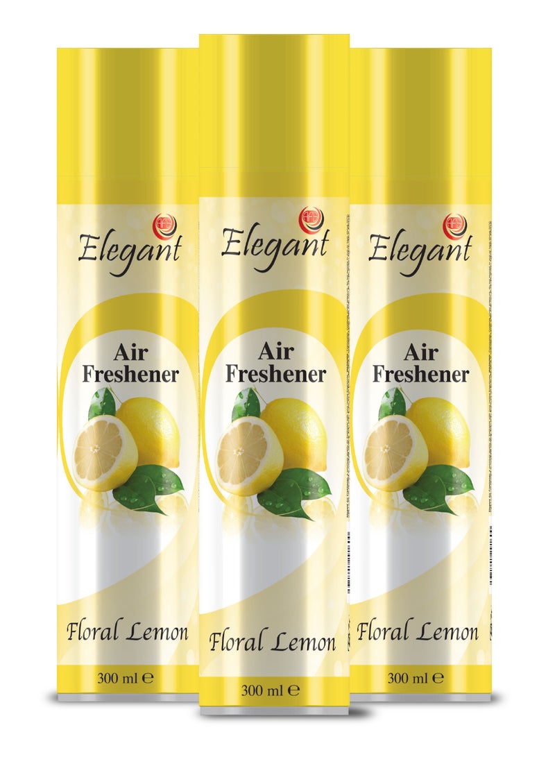 Elegant Floral Lemon Air Freshener Spray 300ML Pack of 3 - Image 1