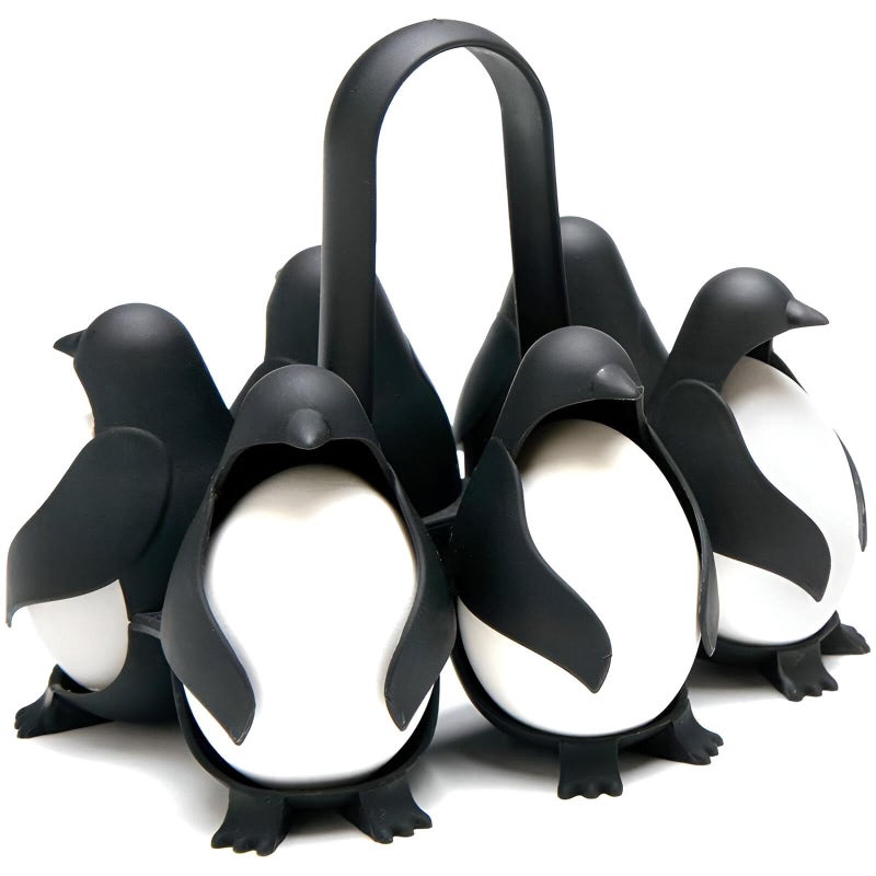 Kitchen Storage - Cute Penguin-Shaped Egg Holder for Boiled Eggs, 3-in-1 Rotating Organizer, Food Prep, and Cooking Convenience for Modern Kitchens - Image 1