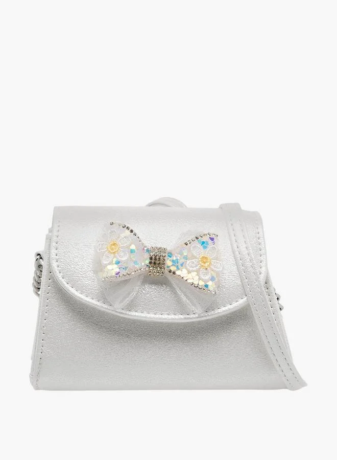 Celeste Bow Embellished Crossbody Bag with Chain Strap Ramadan Collection