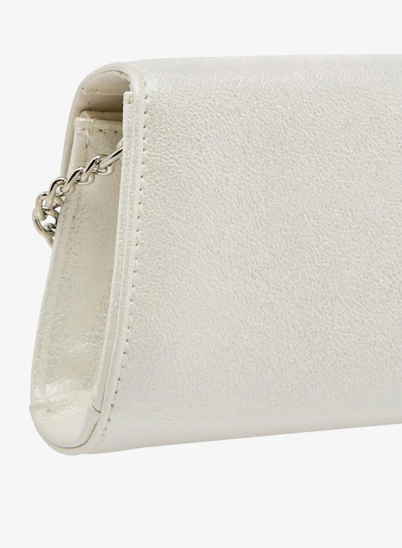 Celeste WHITE Bow Embellished Crossbody Bag with Chain Strap for Women | Best Price UAE