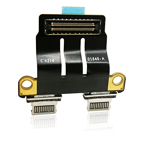 Nockchawon DC Power Jack I/O USB-C Board Flex Cable Replacement for MacBook Pro 13" 15" 16" A1989 A1990 A2141 A2159 A2251 A2289 A2338 820-01646-02,01646-A,820-01161-04（Mid 2018-2020） - Image 1