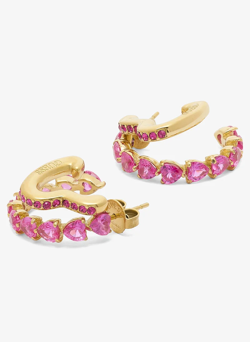 GUESS Crystal Double Hoop Earrings