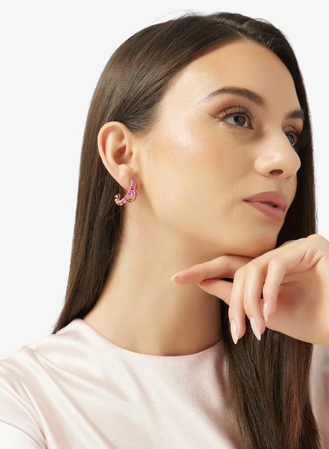 GUESS  Crystal Double Hoop Earrings for Women | Best Price UAE