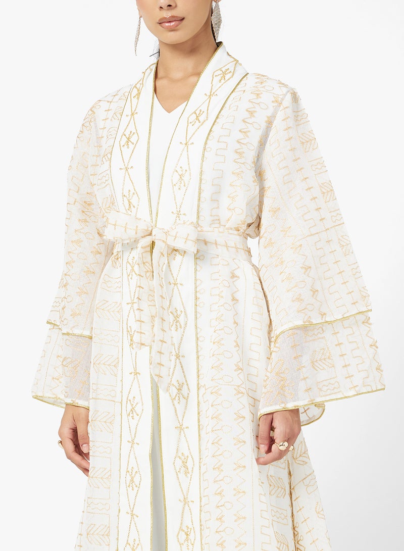 Khizana Embroidered Abaya With Sleeveless Inner - Image 2