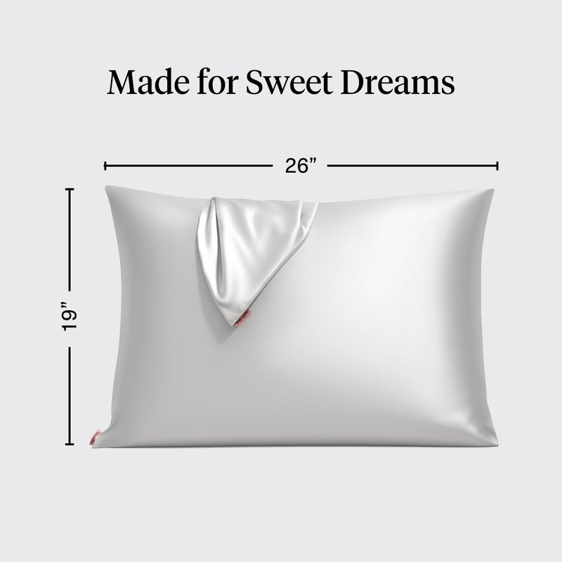 Kitsch Satin Pillowcase with Zipper for Hair & Skin, Softer Than Silk Pillow Cases Queen, Wrinkle-Free, Smooth and Cooling Satin Pillow Covers, Standard Size 19"x26", Silver - Image 4